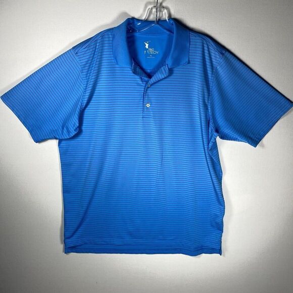 Fairway & Greene Other - F&G Tech XL Golf Polo Fairway & Greene Shirt Men X-Large Blue Black Striped